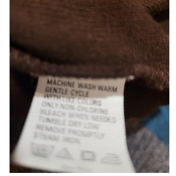 IZOD Men Brown Quarter Zip Sweater Large Cotton 3D Chest Logo Collared Old Money - Picture 9 of 10